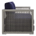 thumbnail image 3 of Modway Aura 3-Piece Modern Outdoor Patio Wicker Rattan Set in Gray/Navy, 3 of 10