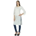 thumbnail image 1 of Kurta Ethnique Bollywood Designer Femme Coton Kurti Uni Haut Tunique Robe Décontractée, 1 of 4