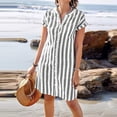 thumbnail image 5 of Linfrsh Womens Short Dress Summer Dresses for Women Sleeveless Casual Midi Dress Beach Vacation Sundresses with Pockets(Grey,2XL), 5 of 6