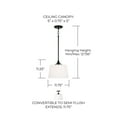 thumbnail image 2 of Capital Lighting 248911AD Presley 12" Wide Semi-Flush Ceiling Fixture - Brass, 2 of 7