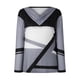 thumbnail image 4 of Blusa de manga larga con cuello en V doblada con estampado de posicionamiento informal para mujer Fridja  FKASFK4356, 4 of 8