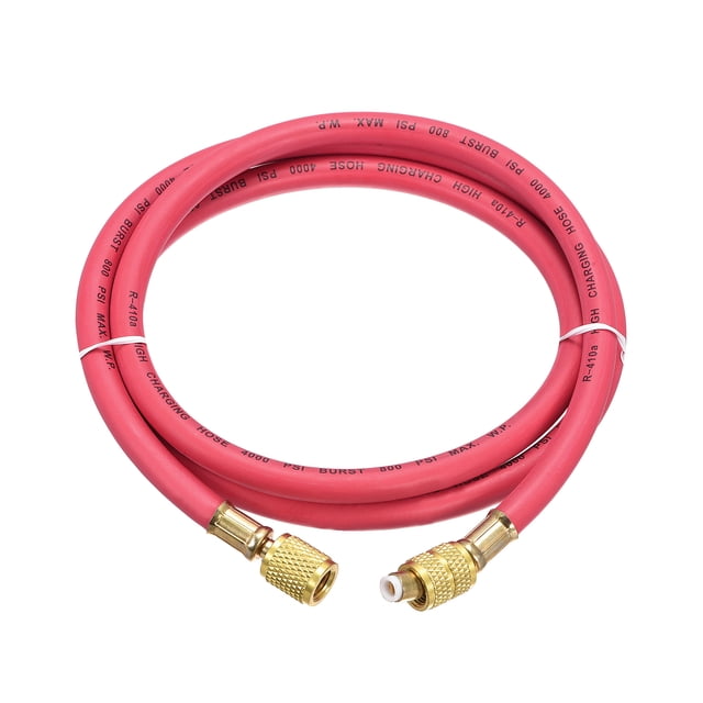 Unique Bargains 1.5M 1/4 SAE à 5/16 SAE Connecteur de Tuyau de Chargement de Réfrigération 800PSI Rouge