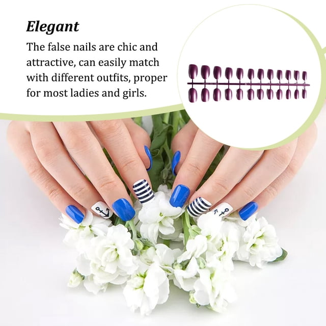 Nail Art Delicate Removable Artificial Solid Color Salon Tips Extension Fingernails Fashion Wraps Manicure Tools Decoration for Girls Type 26