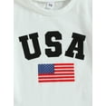 thumbnail image 5 of SXYPAYXS Short Sleeve USA Print Tshirt French Terry Shorts Outfit Set (Toddler Boys), 5 of 7