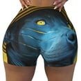 thumbnail image 2 of Susaid Stylish Yellow Dog Print Intensify Workout Shorts for Women Seamless Scrunch Short Gym Yoga Running Sport Active Exercise Fitness Shorts-Large, 2 of 8