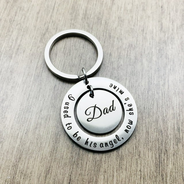 Llavero conmemorativo de papá, regalo para la pérdida del padre, duelo, condolencia, regalo de simpatía para hija, hijo, en memoria de papá, papá, recuerdo, joyería para niños, mujeres, hombres, yo solía ser su ángel, llavero BANYUO Electrónica