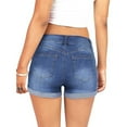 thumbnail image 4 of Women Fitness Skinny Shorts 2022 New Women Low Waisted Washed Ripped Hole Short Mini Jeans Denim Pants Shorts, 4 of 8