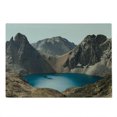 thumbnail image 2 of Landscape Cutting Board, Secret Lake on the Rock Mountain Resort Nature Earth Landscape Photo, Decorative Tempered Glass Cutting and Serving Board, Large Size, Brown Teal, by Ambesonne, 2 of 5