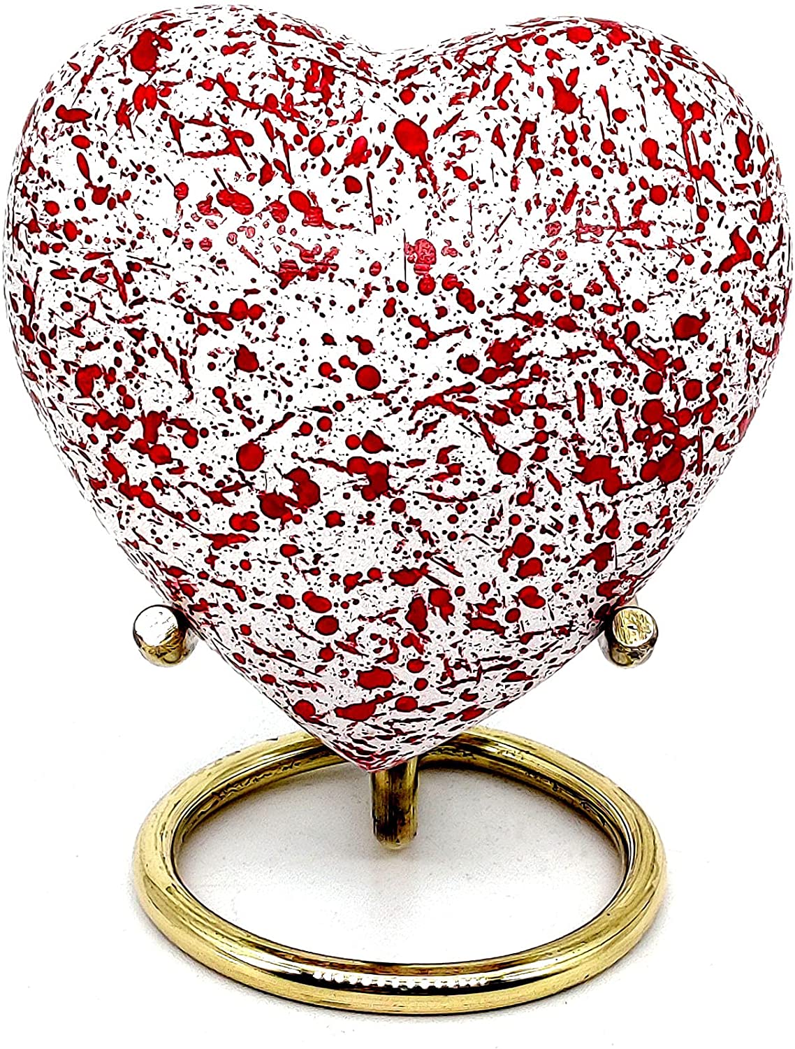 5MOONSUN5's Handcrafted Heart Urn Keepsake Cremation Urn for Human pet Ashes Golden Urn Heart Shaped - Perfect for Adults & Infants Honor Your Loved One. comes with brass Stand & Premium Box