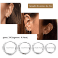 thumbnail image 3 of 9 Pares Aretes Con Piercing Cartílago Acero Inoxidable Mujer Xtellar plateado, 3 of 3