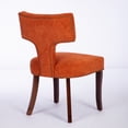 thumbnail image 6 of Mid Century Modern Dining Chairs Set of 2, Farmhouse Linen Upholstered Accent Chairs with Curved Backrest & Copper Nails, Solid Hardwood Frame Kitchen Dining Chairs, Orange, 6 of 9