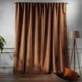 thumbnail image 3 of 3S Brother's Extra Long Solid Luxury Matte Velvet Soft Curtain Safety Orange Single Panel Hanging Back Tap & Rod Pocket Home Décor 5-25 Feet Custom Made Curtains -Made in Turkey Each(52"x264"), 3 of 7