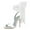 White Mesh, variant on FSJ Women Bridals Round Open Toe Back Bowknot Sandals Lace-up Satin Stiletto High Heel Ankle Strap Sandals Wedding Dressy Shoes Size 12 Black