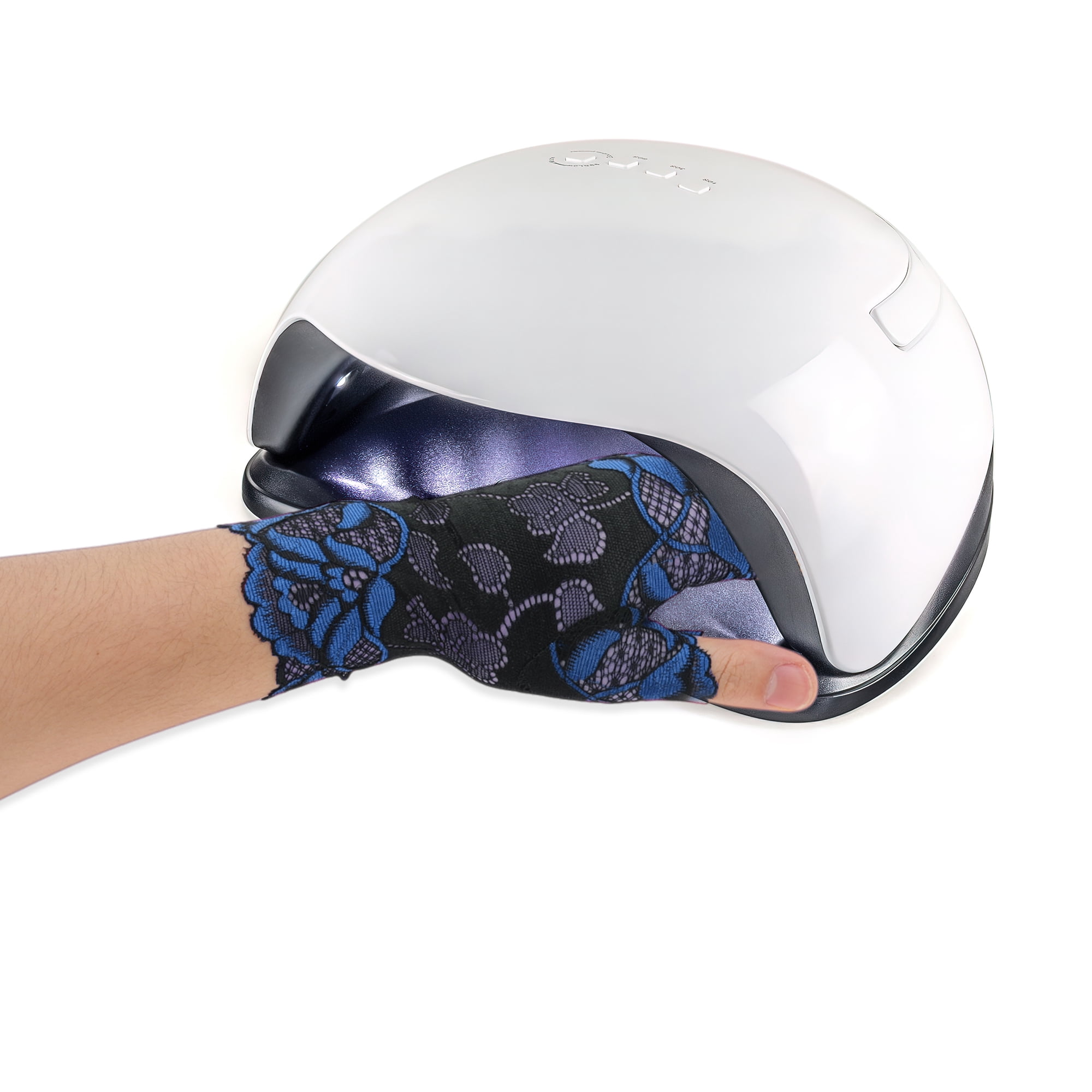 Unique Bargains Anti-slip Lace Manicure Gloves 1 Pair Blue