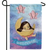 America Forever It's a Girl Garden Flag - Welcome Baby Girl - Cute New Baby Gender Reveal - Baby Shower Party Yard Outdoor Decorative Double Sided Flag - 12.5 x 18 Inch
