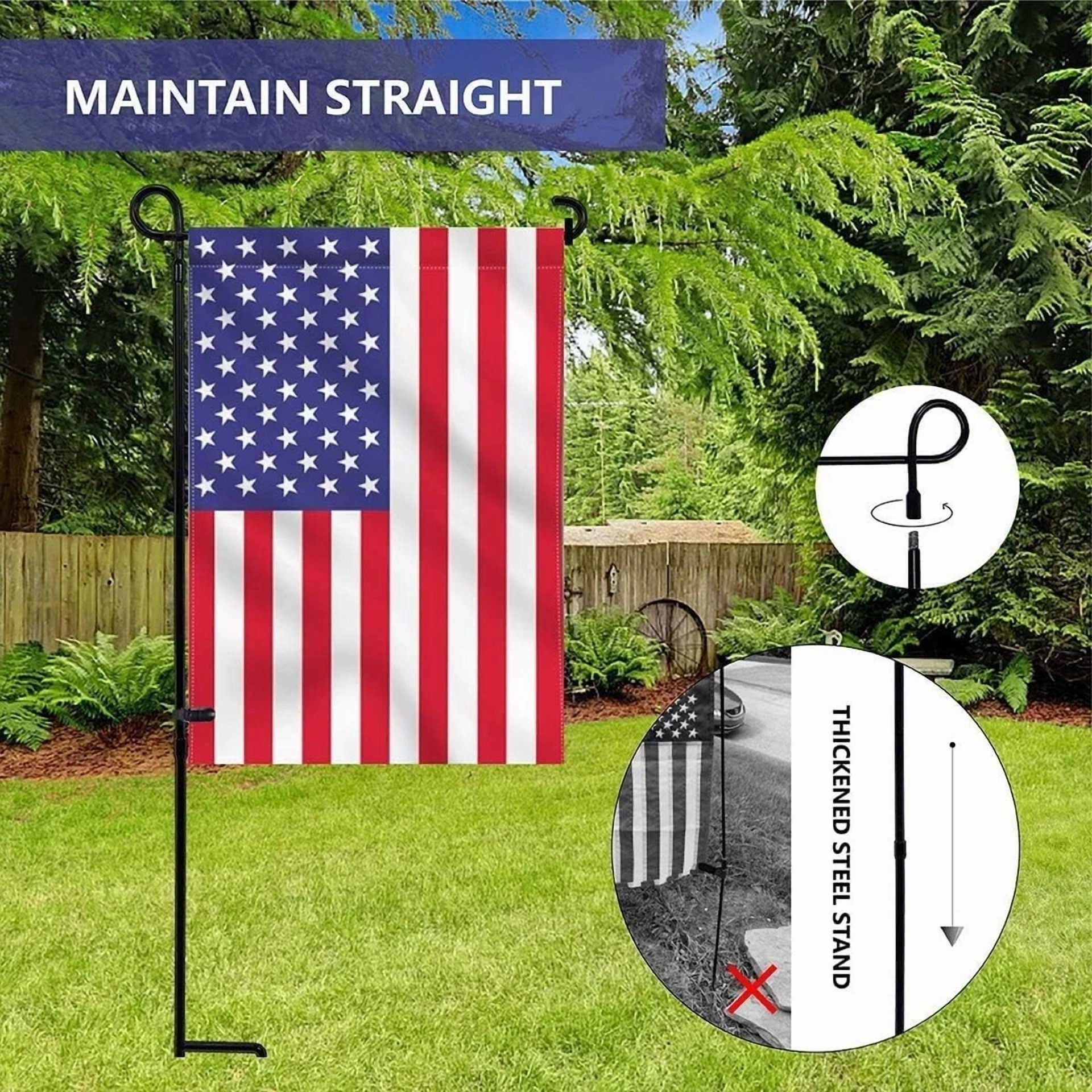 PURELY- Garden Flag Holder Stand,Premium Yard Flag Holder Weather-Proof Metal