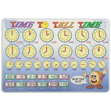 Painless Learning Time to Tell Time Placemat (Best Way To Learn Times Tables For Kids)