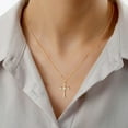thumbnail image 2 of Gold Cross Necklace 14K Gold Plated Dainty Gold Cross Pendant Necklace For Women Delicate Necklace Jewelry[o6630], 2 of 2