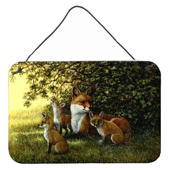 Carolines Treasures BDBA0382DS812 Foxes Resitng under the Tree Wall or Door Hanging Prints  8x12 multicolor