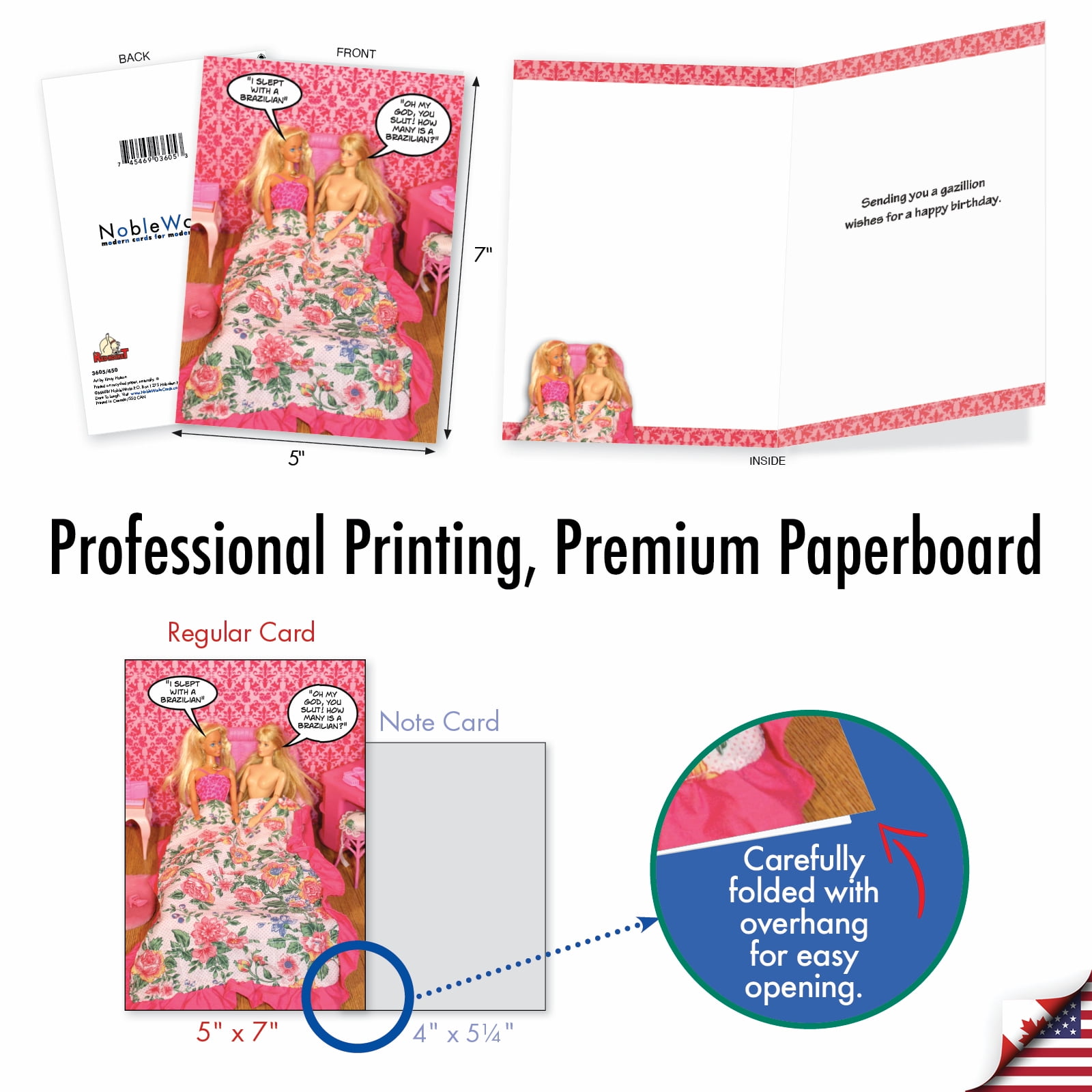 NobleWorks 20 Assorted Box Set Funny Birthday Greeting Cards w/5 x 7 Inch Envelopes (10 Designs, 2 Each) Bday Another Year Older AC8839BDG-B2x10