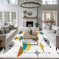 thumbnail image 4 of Orange Turquoise Large Area Rug 8x10 FT, Non Slip Living Room Throw Carpet, Boho Yellow Grey Color Block Bohemian Washable Soft Indoor Outdoor Carpet Non-Shedding Rug for Bedroom Dining Room, 4 of 9