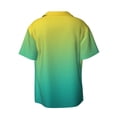 thumbnail image 2 of Haiem Teal To Yellow Gradient Men's Casual Shirts Short Sleeve Button Down Shirts Fashion Textured Summer Beach Shirt-Large, 2 of 7