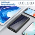 thumbnail image 2 of 1 banco de energía solar de 30000 mah, batería de cargador portátil con 2 puertos de salida y 2 de entrada, banco de energía universal USB C con linterna e indicador de 4 LED, 2 of 5