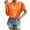 Orange, variant on RYRJJ Women's Elegant Shirts Fashion Casual Loose Fit Short Sleeve V-Neck Shirt Tops Button Down Lightweight Stand Collar Blouse(White,S)