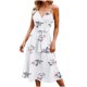 thumbnail image 2 of ICHUANYI Clearance Women's Fashion Sexy V-Neck Sleeveless Zipper Printed Print Mid Claf Dresses +Belt(White, L) Ichuanyi Ichuanyi, 2 of 8