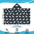 thumbnail image 2 of Dark Blue Dinosaurs Silhouette Pattern Hooded Bath Towel Wrap for Teens Ages 3 To 12, Soft Lightweight Quick Dry Microfiber Bath Beach Pool, 60"x35", 2 of 6