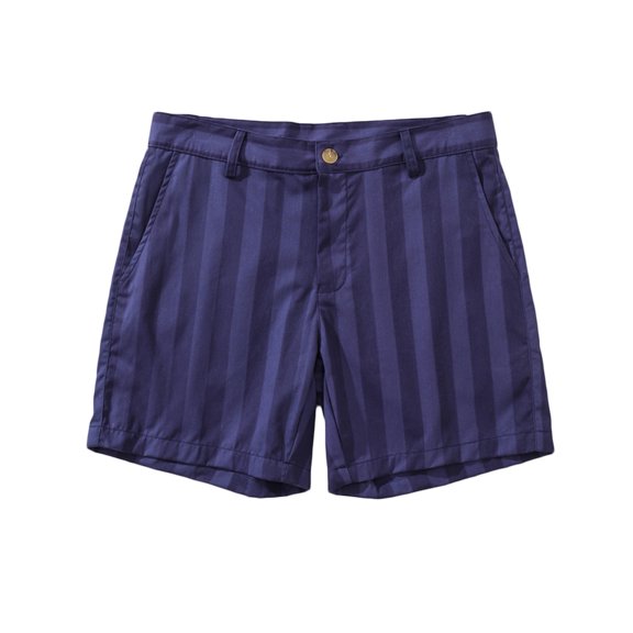 Mens 3" Business Casual Shorts Striped Printed Elastic Drawstring Waist Travel Short Pants Fathers Gift