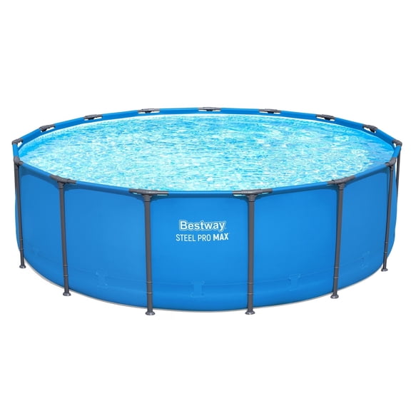 Bestway Steel Pro MAX 15’ x 48" Metal Frame Above Ground Pool, Blue, POOL ONLY