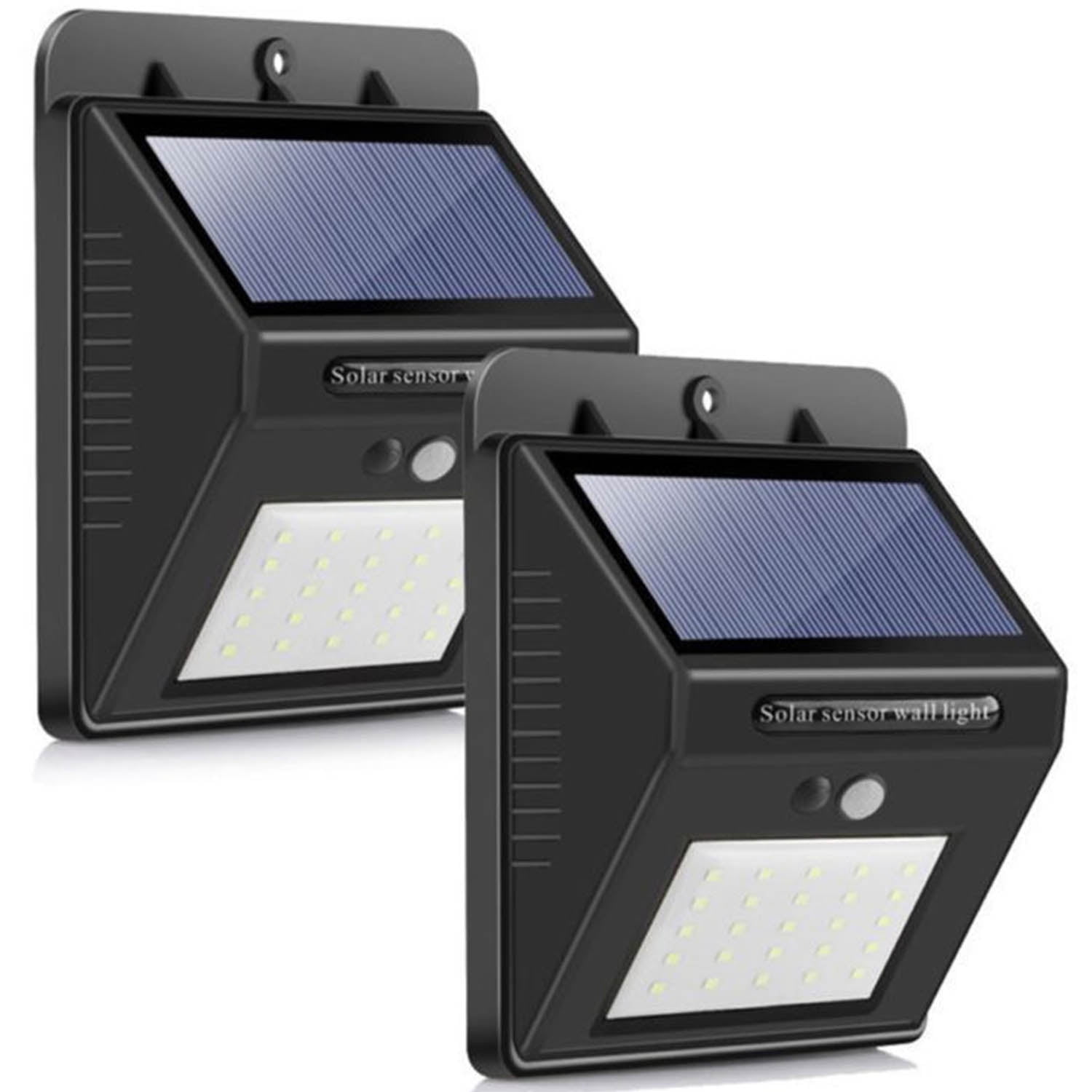 Corelife Solar Power Motion Sensor Lights 2 Pack Outdoor 25 Led Security Waterproof Wall Lamps