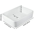 thumbnail image 5 of Aquaterior Rectangle White Porcelain Ceramic Bathroom Vessel Sink Bowl Basin with Chrome Drain 19-2/7"x15"x5-1/8", 5 of 7
