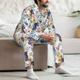 thumbnail image 7 of Pofeuu Lilies Flowers Print Men's Long Sleeve Pajama Set Pijamas Para Hombres Pijamas Para Hombres Mens Pajamas Set-Medium, 7 of 7