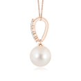 thumbnail image 2 of ANGARA Freshwater Cultured Pearl Pendant with Diamonds in 14K Rose Gold for Women | June Birthstone, Birthday, Anniversary, Jewelry Gift for Women | Pearl Necklace, 2 of 10