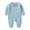 Light Blue, variant on Unisex Boys Autumn Romper Long Sleeve Jumpsuit Ribbed Baby Bodysuit Full Length Pants Crew Neck Soft Fabric Comfortable Playwear Layering Piece for Daily Outings Dark Blue 0 Months-3 Months