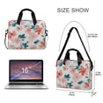 thumbnail image 3 of 16" Laptop Briefcase for Work Travel Laptop Shoulder Bag Carrying Handbag Laptop Case Coral and Teal Floral Pattern, 3 of 8