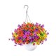 thumbnail image 3 of Cesta de flores artificiales colgantes con plantas artificiales, maceta colgante realista para primavera, balcón, habitación y patio. Estilo D, 3 of 8