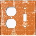 thumbnail image 4 of Metal Light Switch Plate Cover Romantic Paris Eiffel Tower Letter Orange PRS006, 4 of 13