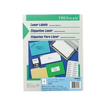 PRES-a-ply Laser Address Labels 3 1/3 x 4 White 600/Box 30604