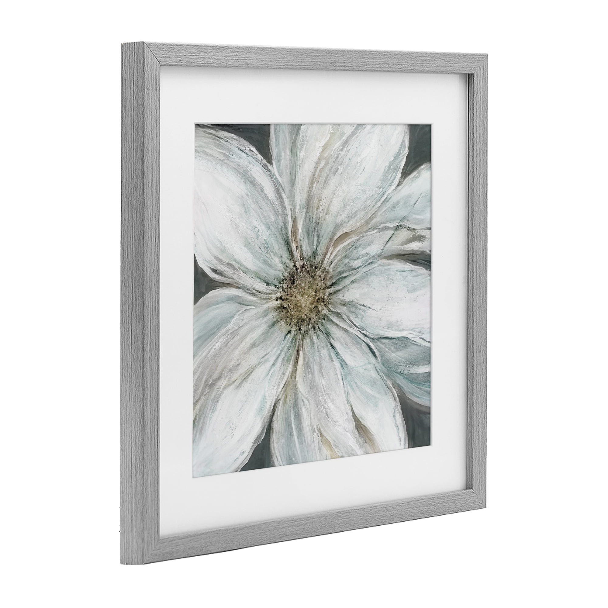 Stupell Industries Large White Flower Closeup Gray Framed Print Under Glass, design by Carol Robinson