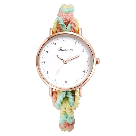 Avaner Women's Stretch Band Watches: Analog Quartz Elastic Watch Colorful Weave Rope Expansion Band Wristwatch for Valentine's Day