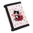 thumbnail image 2 of Chririnla Cat Rose Heart Print Children's Wallet for Outdoor, Polyester Little Boys Wallet with Slim Lightweight Trifold Card Holders, 2 of 6