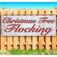 thumbnail image 1 of Christmas Tree Flocking Red & Chrome 13 oz Vinyl Banner With Metal Grommets, 1 of 4