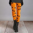 thumbnail image 4 of SNOWSONG Halloween Leggings for Women, Plus Size Leggings Women's Holiday Casual Halloween Printed Leggings Workout Exercise Bottoms, Womens Leggings, Tummy Control Leggings Orange 5XL, 4 of 6