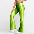 thumbnail image 2 of Women's Flare Leggings Athletic Fitness Stretchy Slimming Trousers Elastic High Waist Solid Color Yoga Pants (XL, Green), 2 of 9