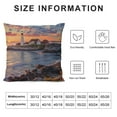 thumbnail image 5 of GOSMITH Throw Pillow Cushion Cover, Maine River Portland Lighthouse Sunrise Coast Scenery, Decorative Square Accent Pillow Case, Pale Blue Tan, 5 of 5