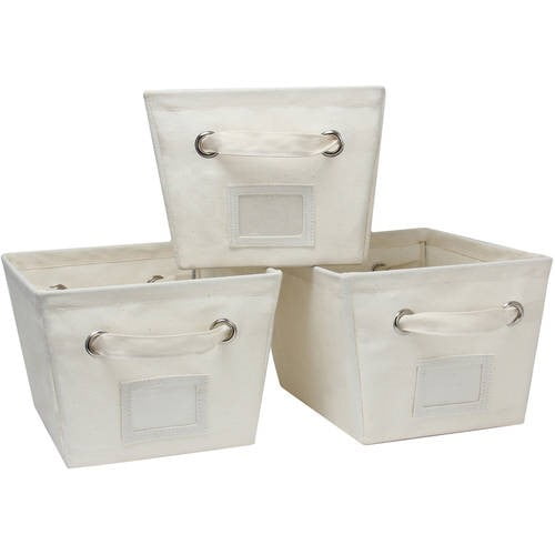 Mainstays Medium Canvas Bins 3 pk.Natural