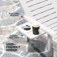 thumbnail image 4 of Ensemble de 2 Chaises Longues d'Extérieur avec Table d'Appoint Pliable, Chaises de Bronzage Inclinables à 5 Positions Réglables, Conception Imperméable en Polypropylène Semblable au Bois pour Patio, Jardin Ou Piscine, Blanc, 4 of 7